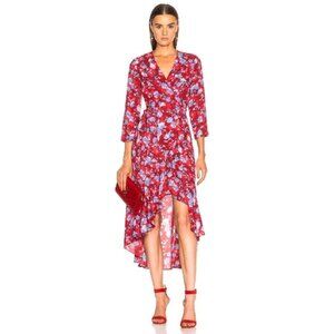 Alexis Lorna Loma Floral‎ High Low Silk Wrap Dress Size Medium